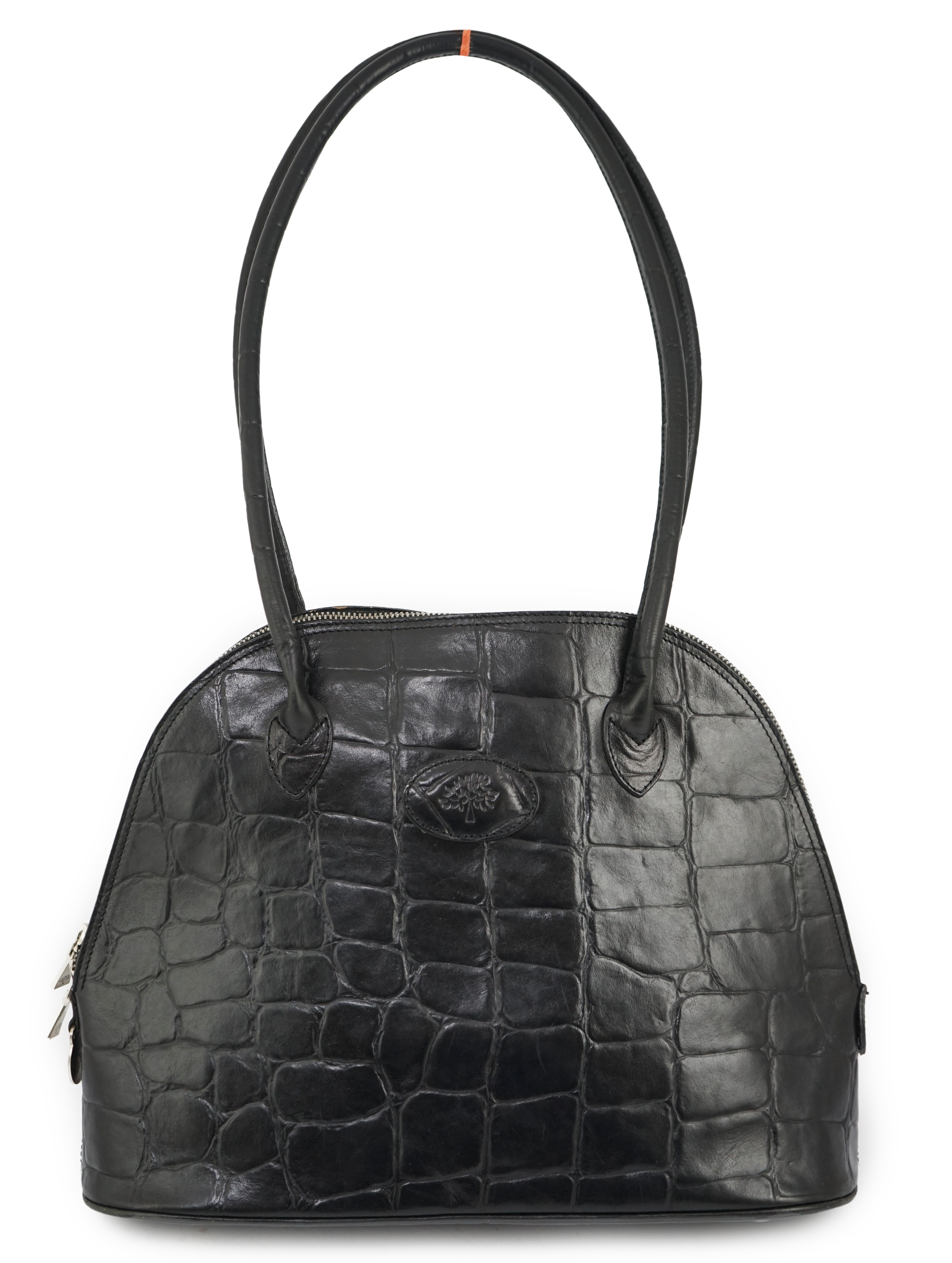 A Mulberry black Congo leather Breton shoulder bag.